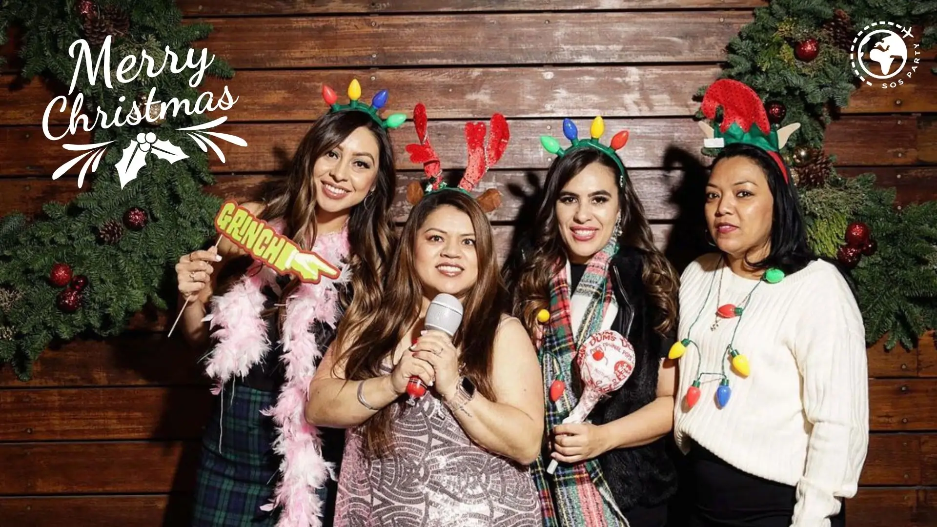 SOS Party Festivities stage and fabrication Christmas Photobooth